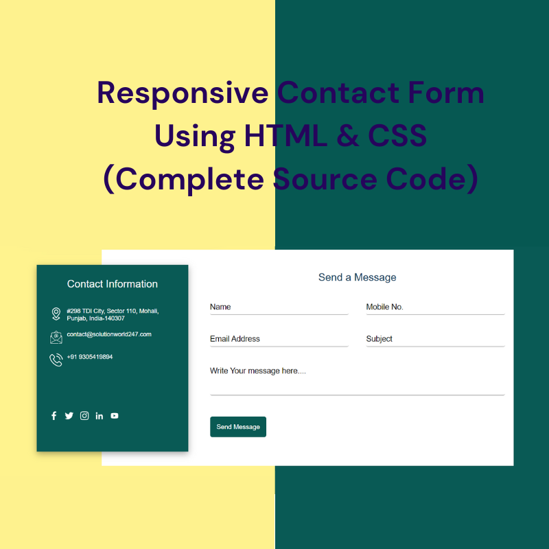 Responsive Contact Form Using HTML and CSS